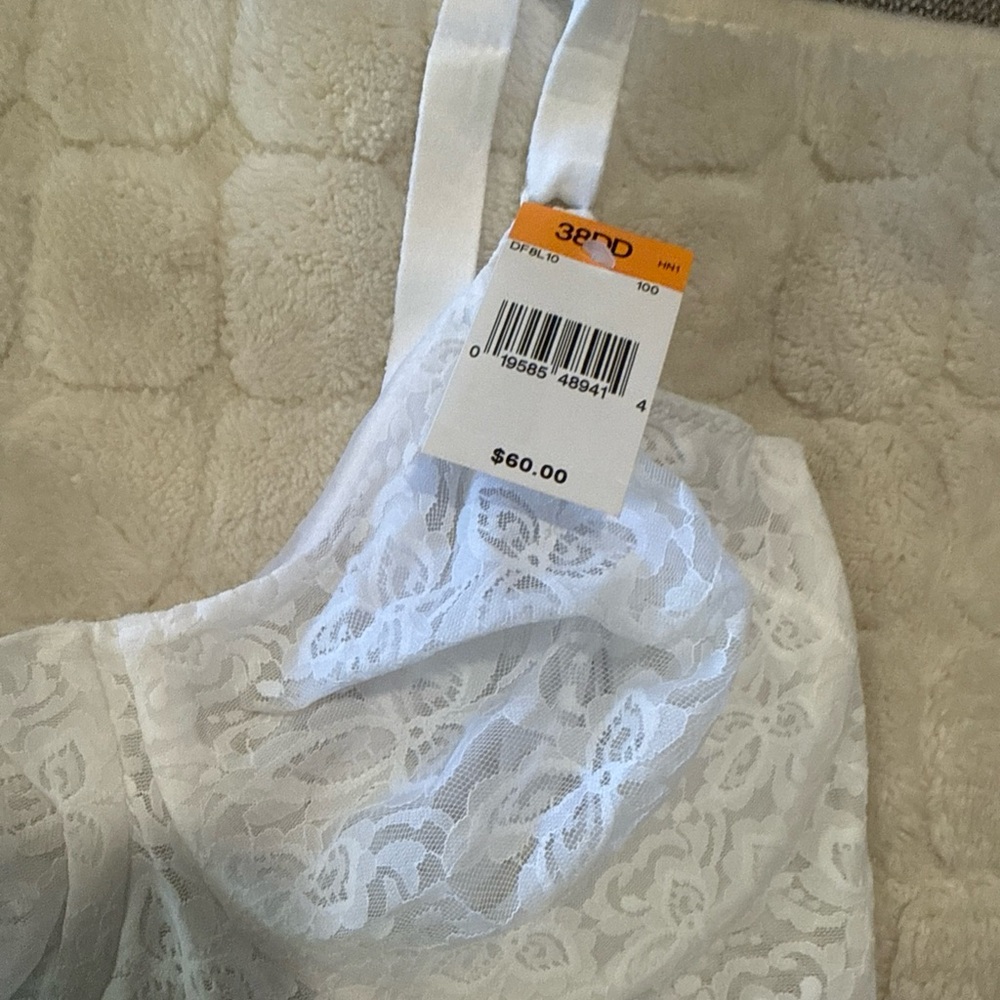 Women’s White Lace Bali Body Briefer One Piece Bra Bodysuit Size 38DD NWT DF8L10 - Picture 3 of 5